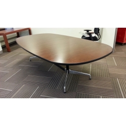 9 ft Executive Dark Oval Meeting Board Room Table, Silver Base